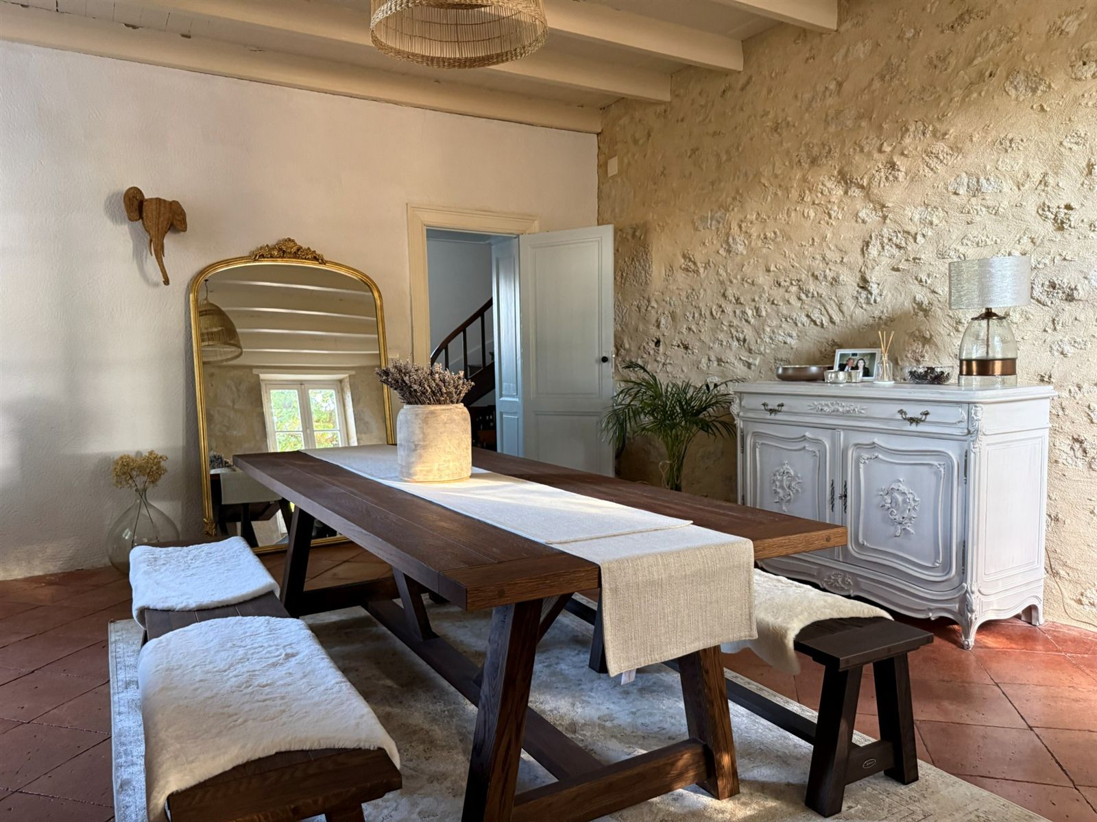 Dining table beside the kitchen