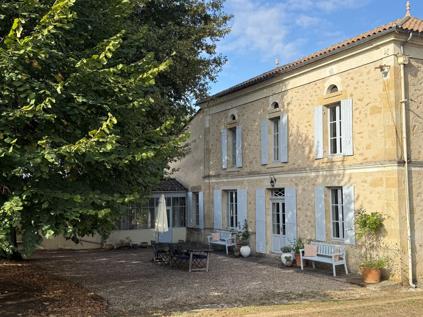 The principal facade and terrace