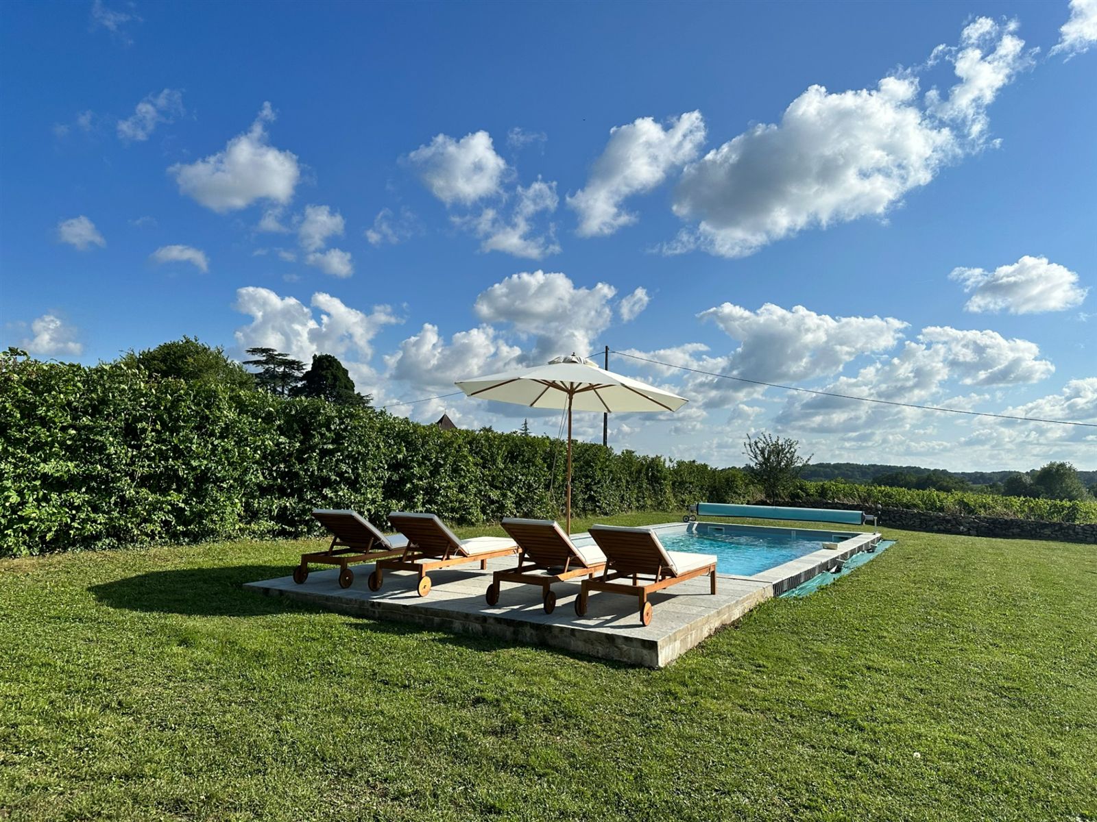 View along the length of the pool